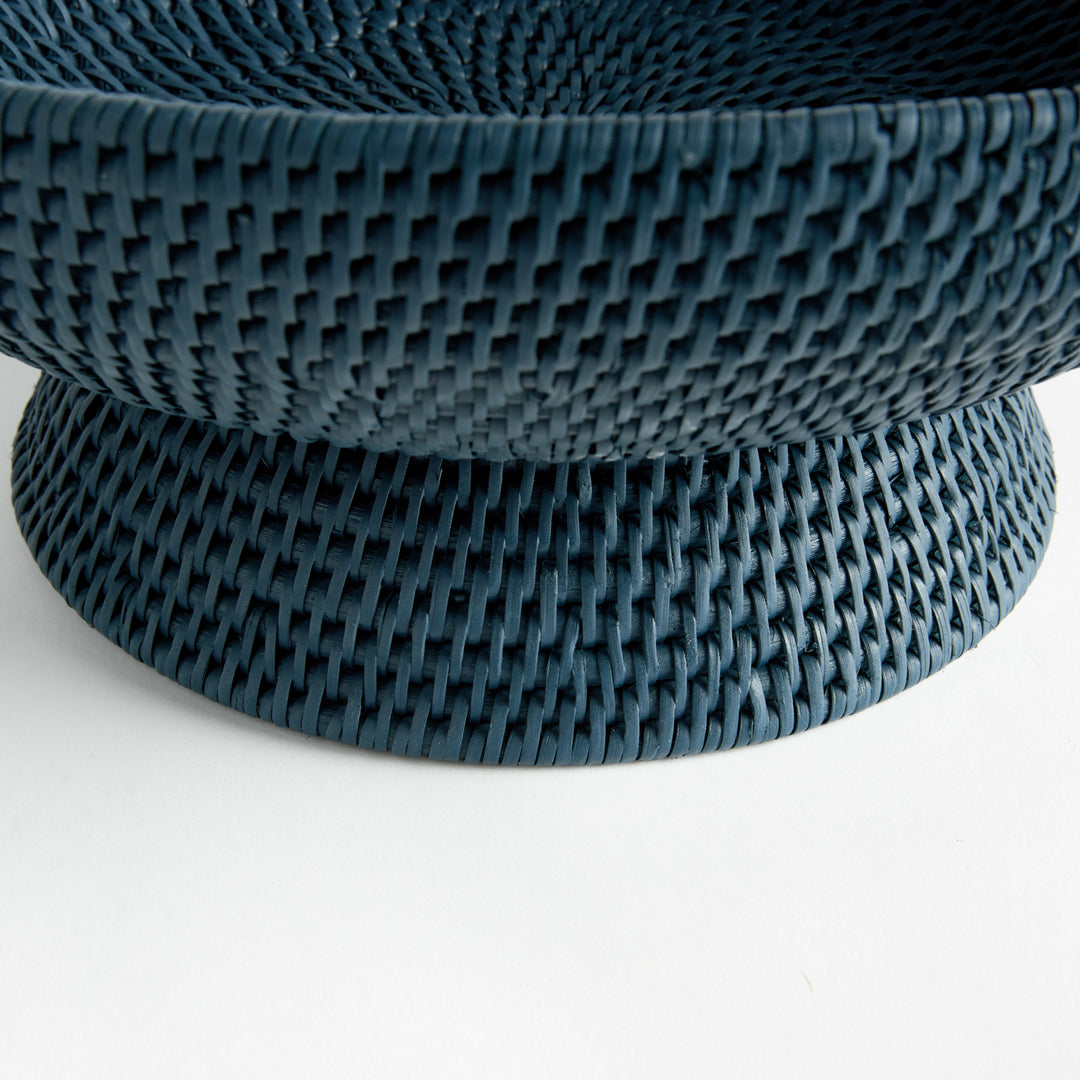 BURMA RATTAN OFFERING BOWL - Dark Blue