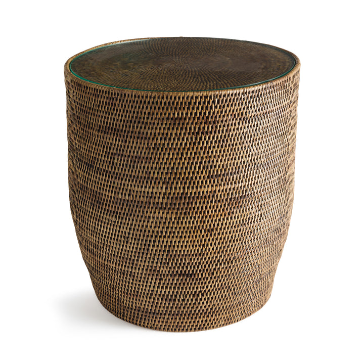 BURMA RATTAN SIDE TABLE - Warm Brown