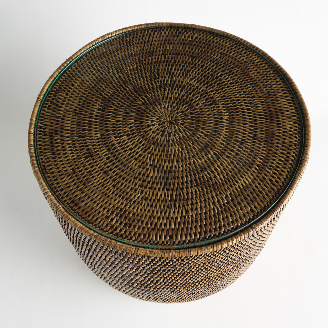 BURMA RATTAN SIDE TABLE - Warm Brown