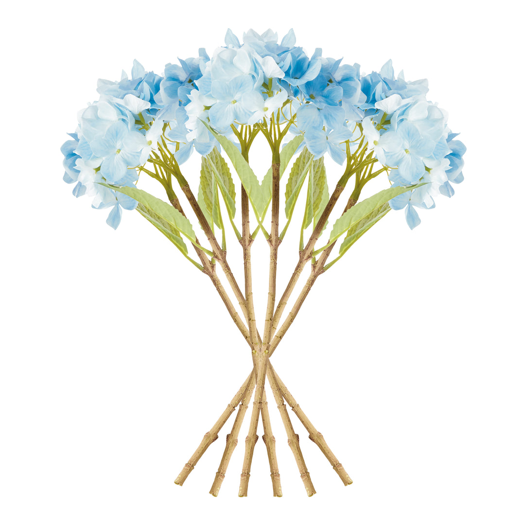HYDRANGEA STEMS 18", SET OF 6 - Light Blue