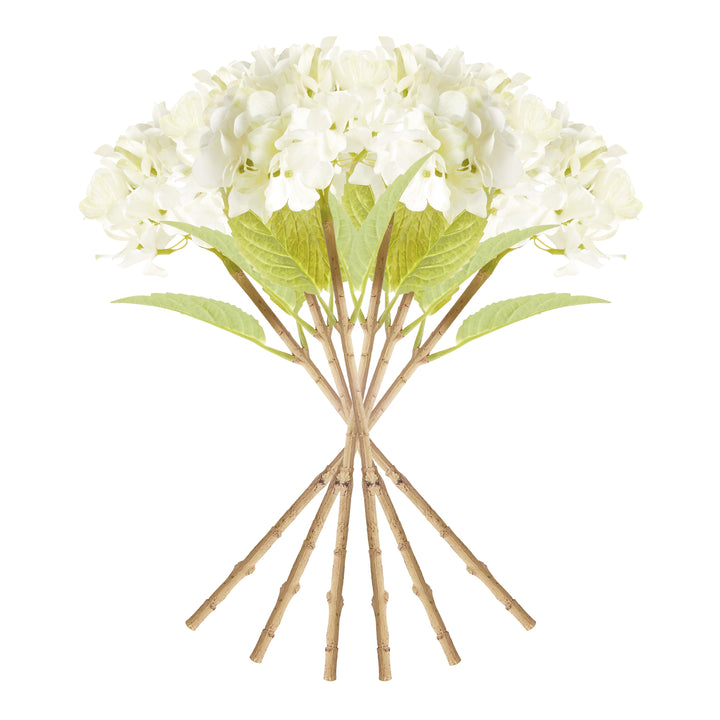 HYDRANGEA STEMS 18", SET OF 6 - White