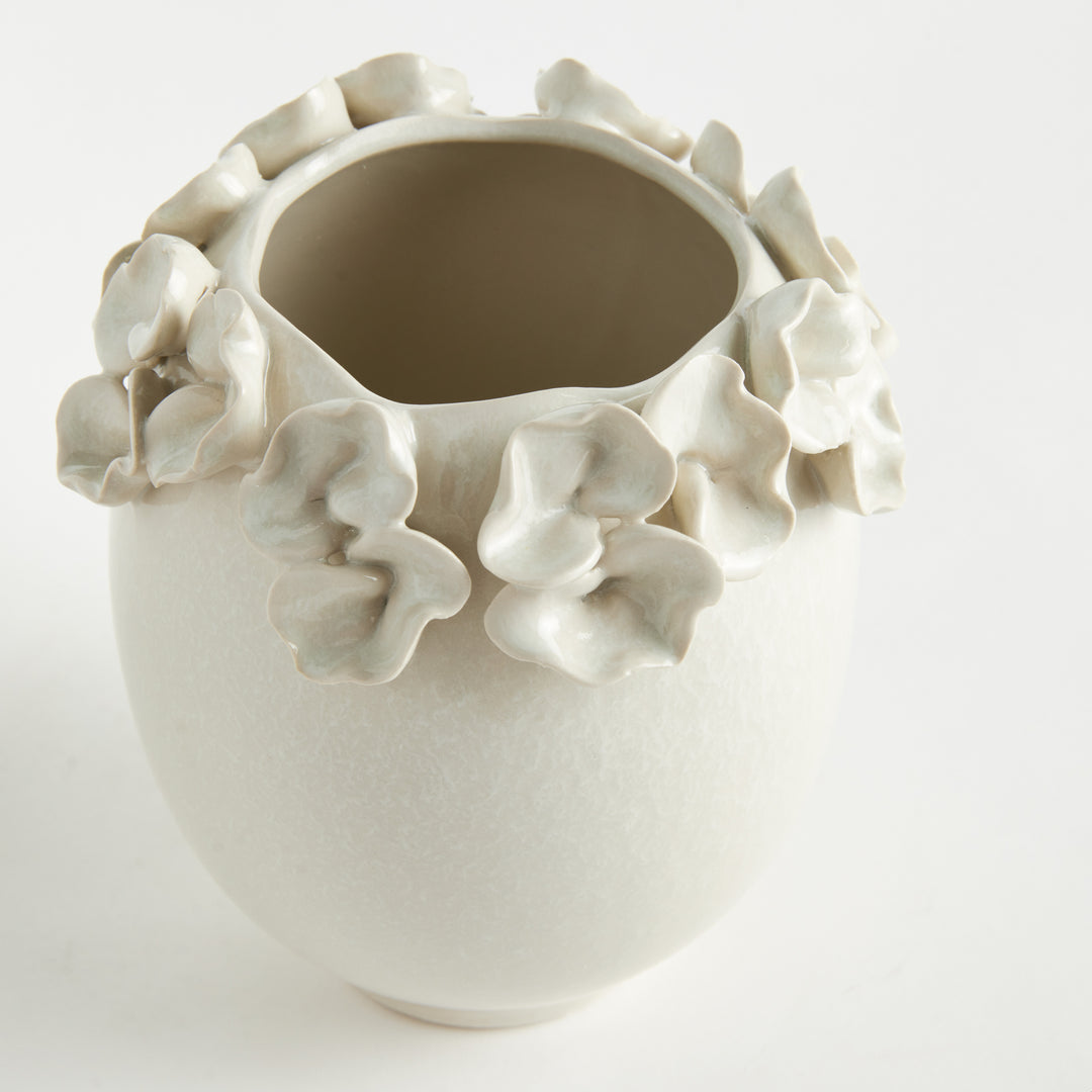 PETITE FLEUR VASE SHORT - White