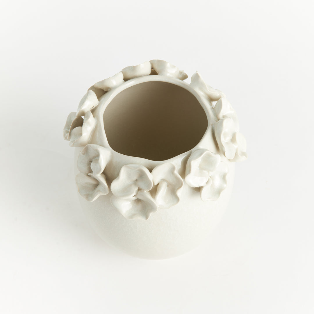 PETITE FLEUR VASE SHORT - White