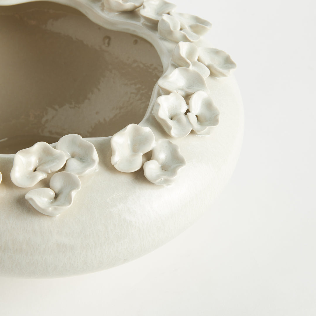 PETITE FLEUR DECORATIVE BOWL - White