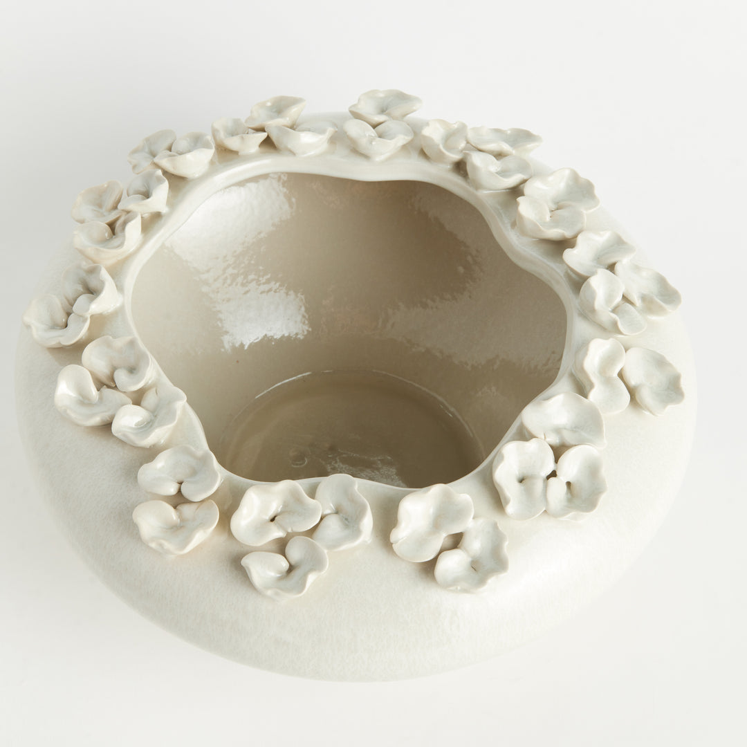PETITE FLEUR DECORATIVE BOWL - White