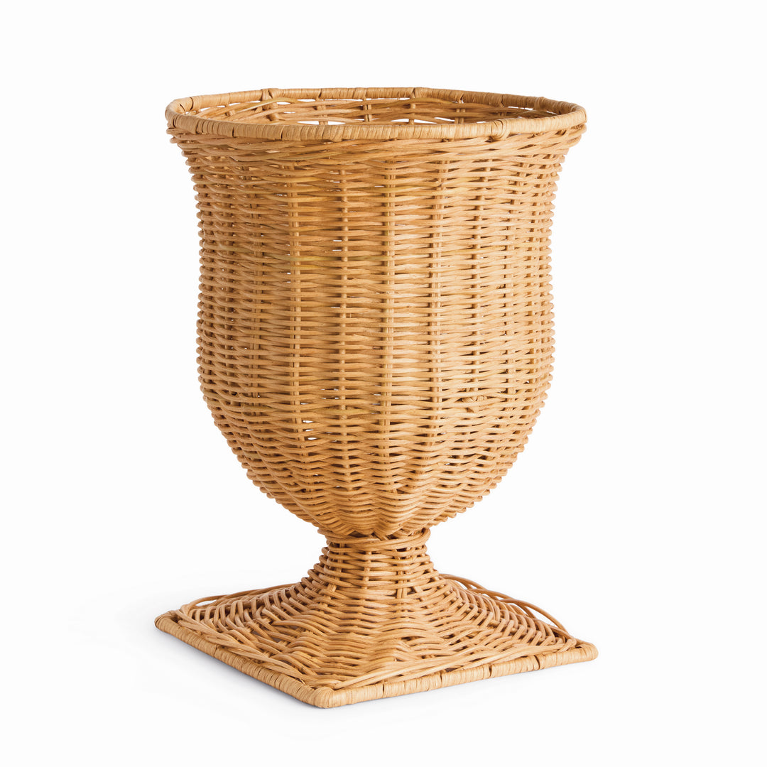 CHESAPEAKE RATTAN FOOTED URN NARROW - Natural