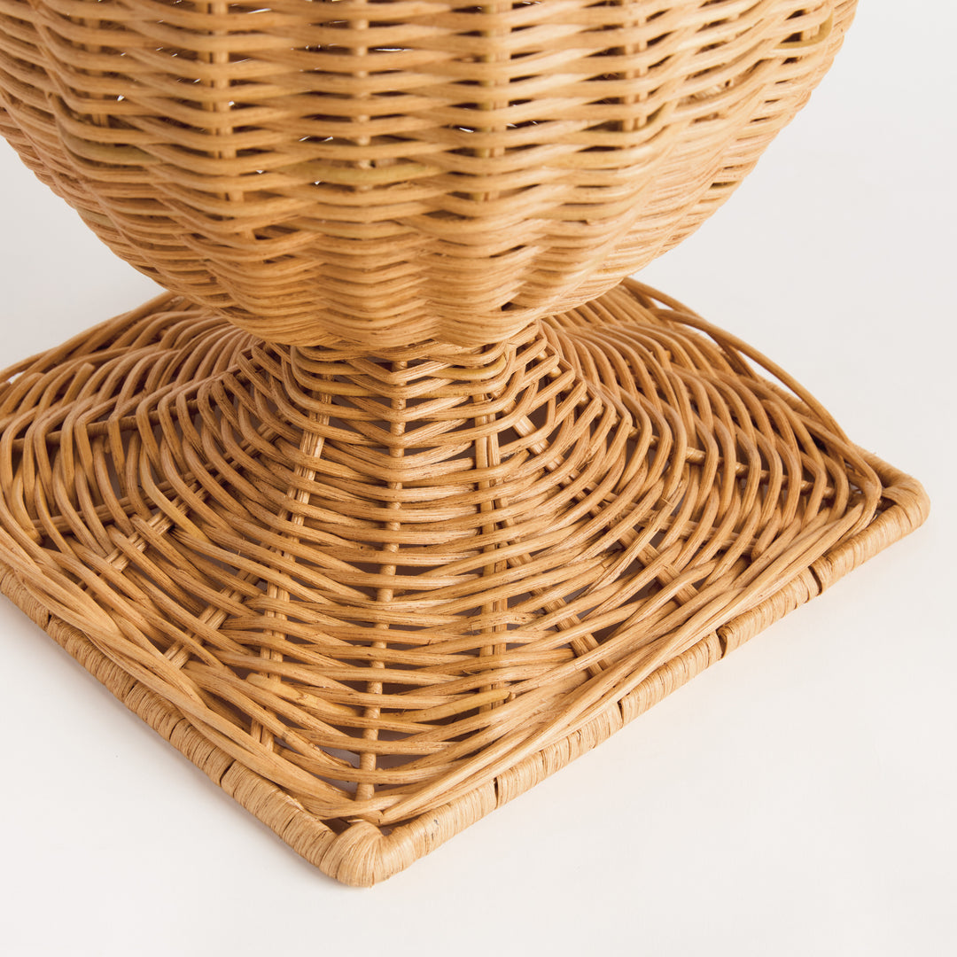 CHESAPEAKE RATTAN FOOTED URN NARROW - Natural