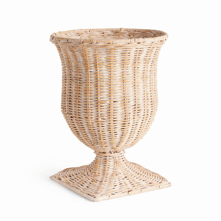 CHESAPEAKE RATTAN FOOTED URN NARROW - Whitewash