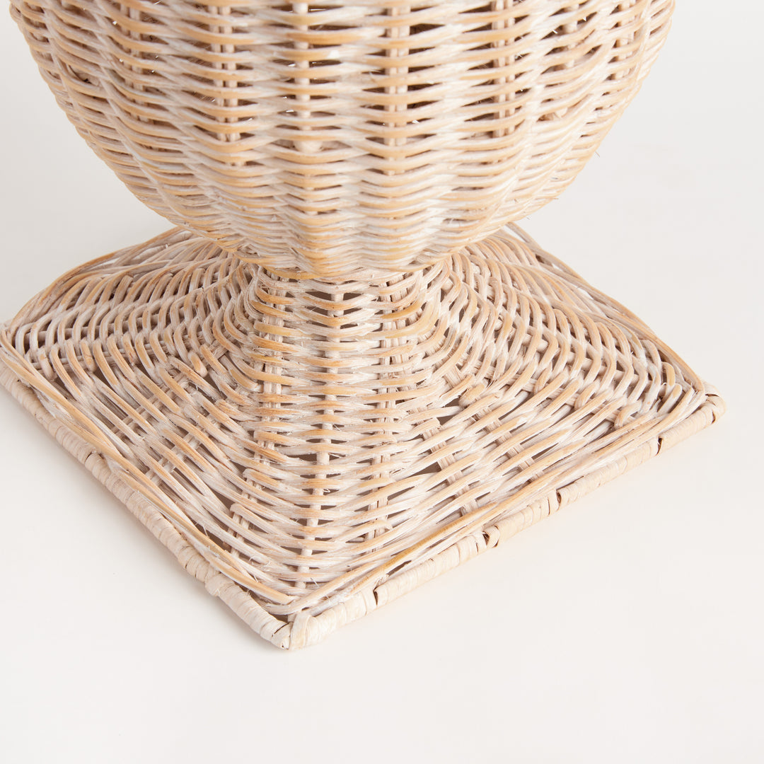 CHESAPEAKE RATTAN FOOTED URN NARROW - Whitewash