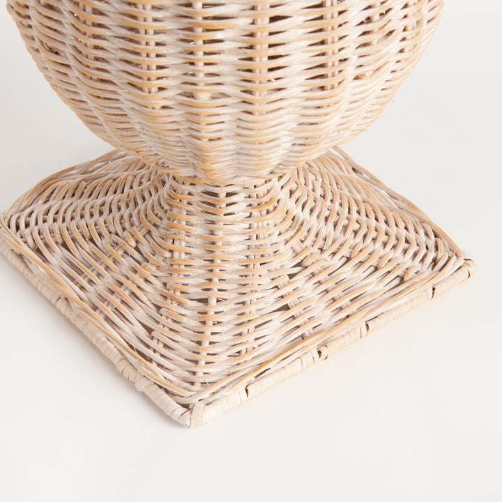 CHESAPEAKE RATTAN FOOTED URN NARROW - Whitewash
