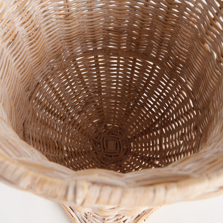CHESAPEAKE RATTAN FOOTED URN NARROW - Whitewash