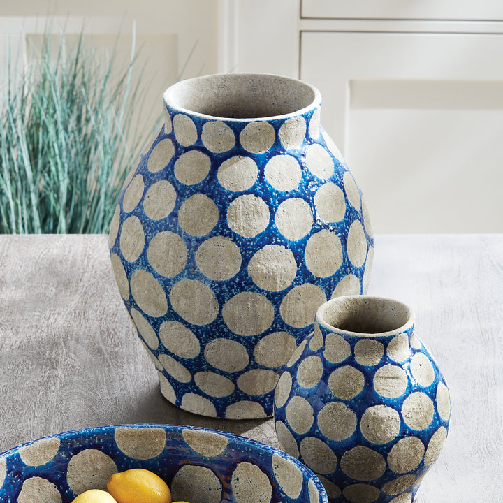 KILEY VASE LARGE - Cobalt / Light Gray
