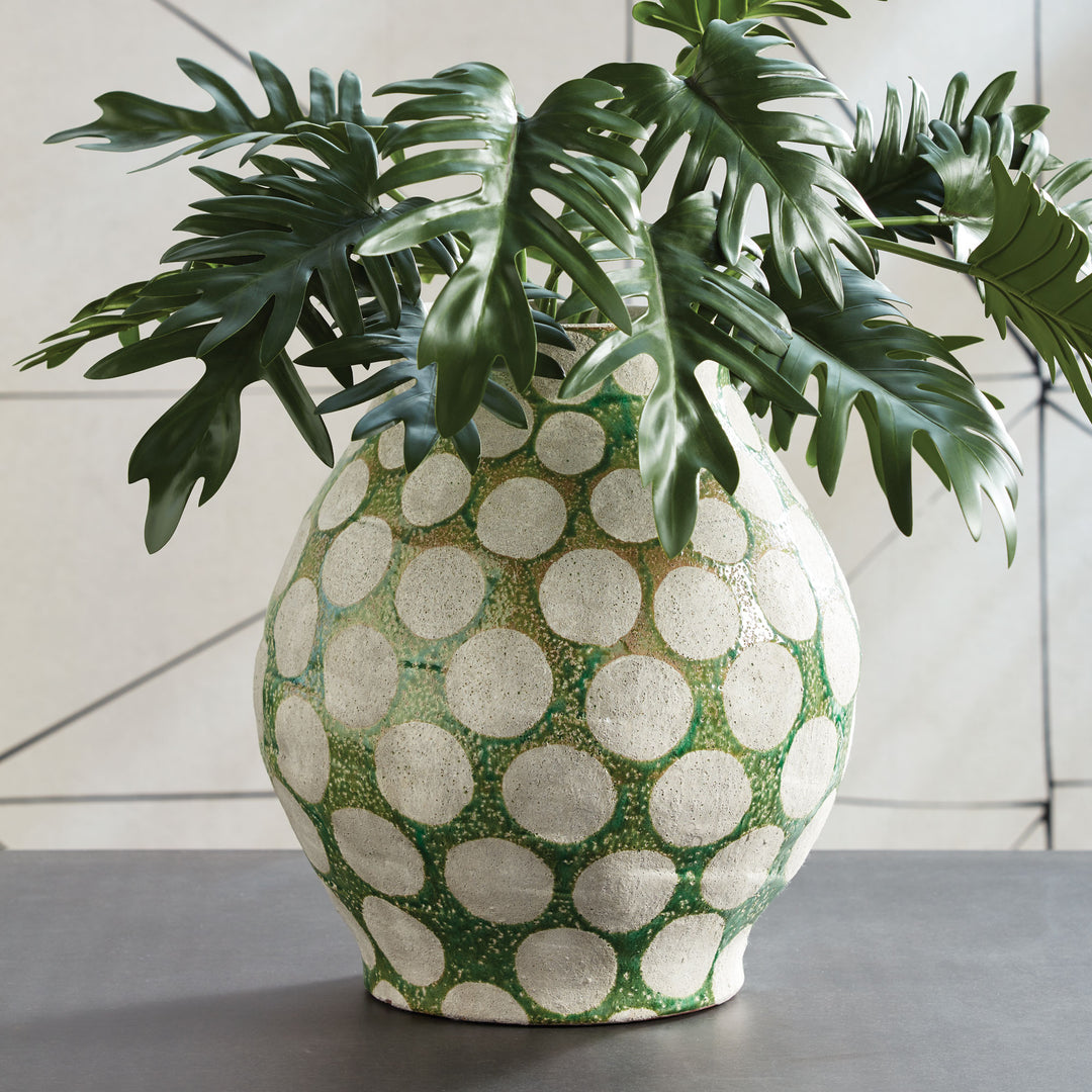 KILEY VASE LARGE - Green / Light Gray