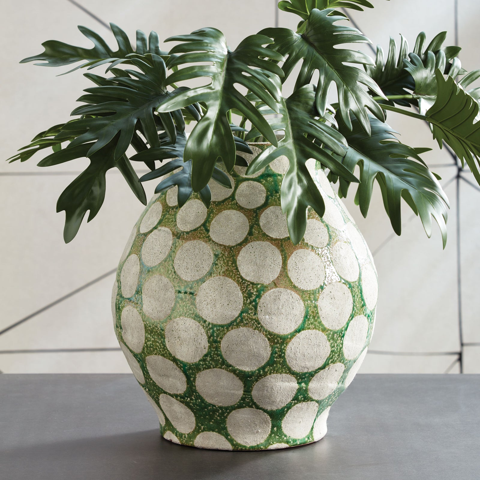 KILEY VASE LARGE - Green / Light Gray