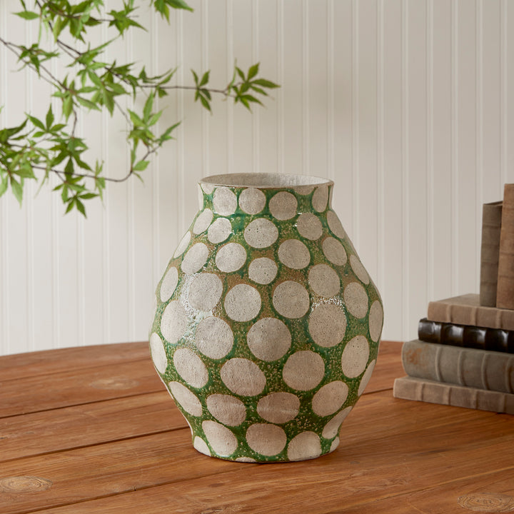 KILEY VASE LARGE - Green / Light Gray