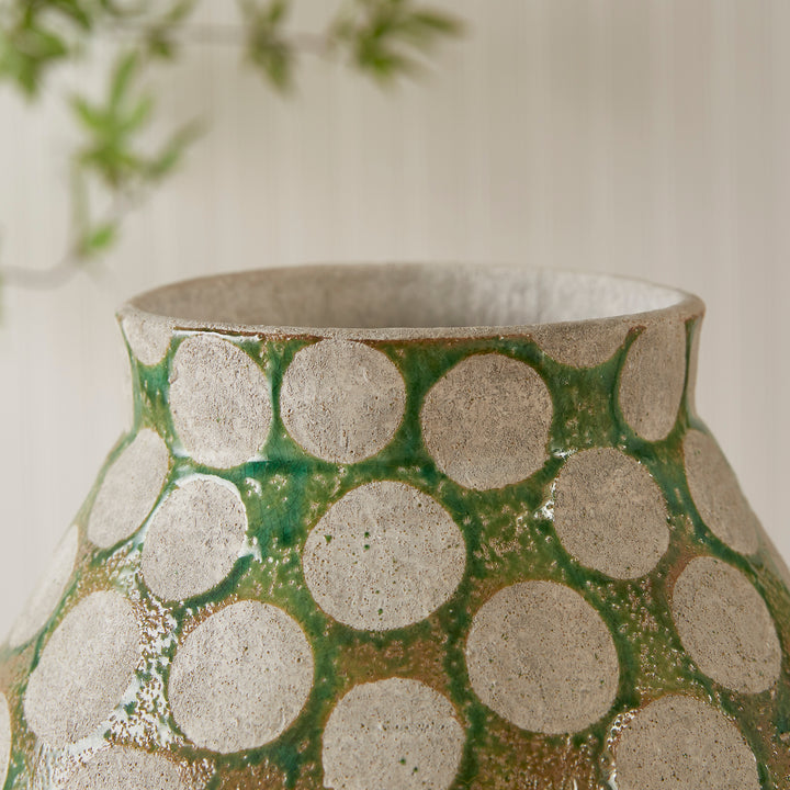 KILEY VASE LARGE - Green / Light Gray