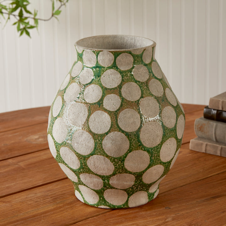 KILEY VASE LARGE - Green / Light Gray