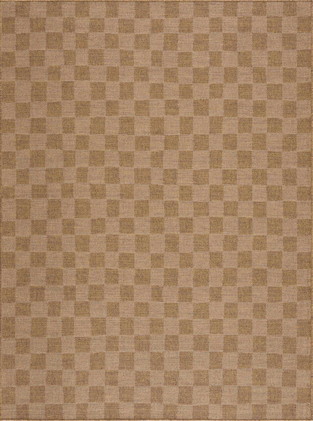 Kuval Checkered Brown Rug