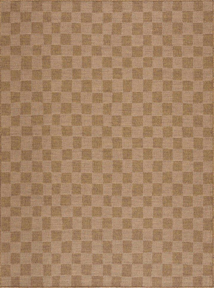 Kuval Checkered Brown Rug