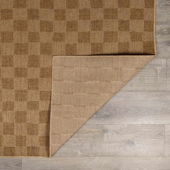 Kuval Checkered Brown Rug