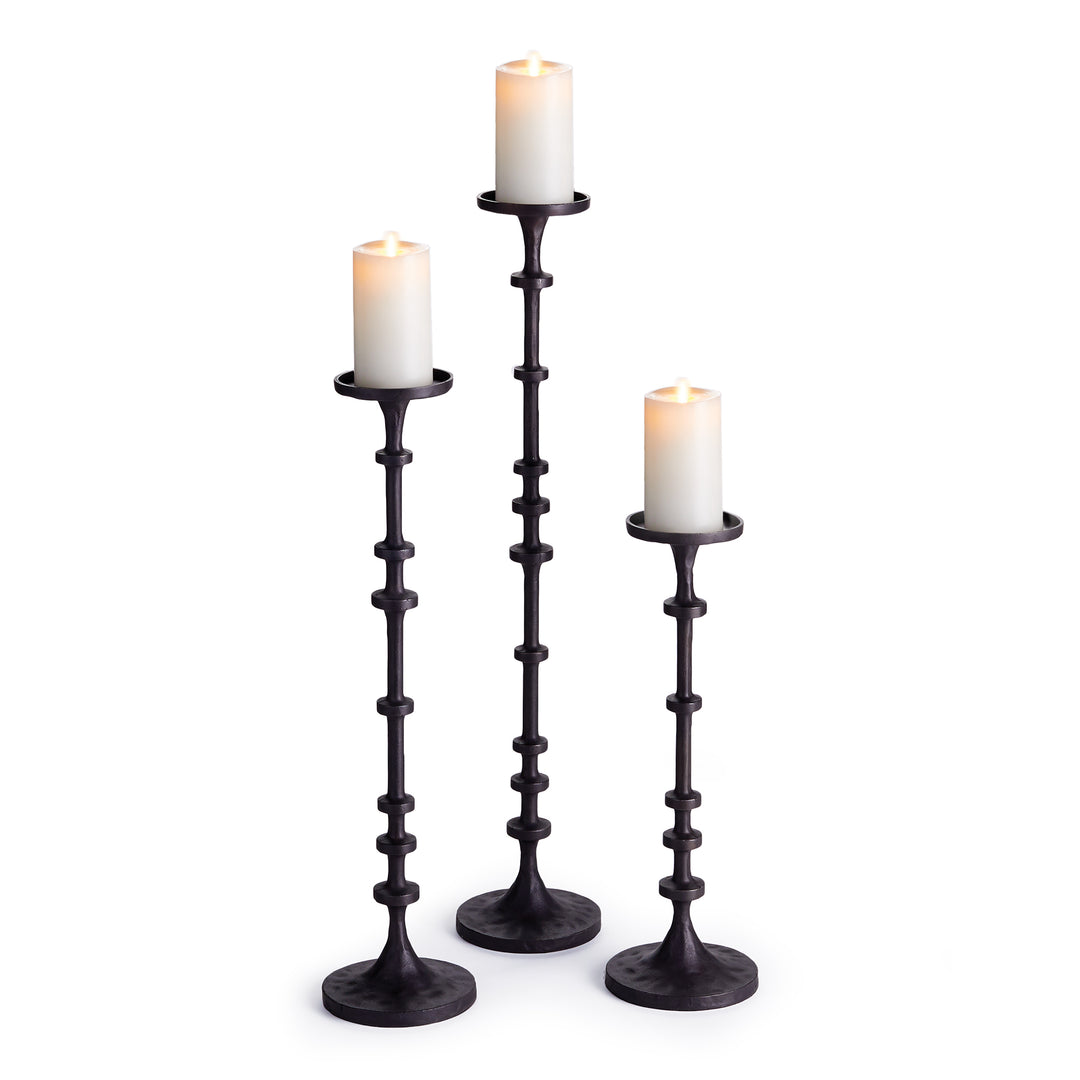 ABACUS CANDLE STANDS, SET OF 3 - Black Bronze