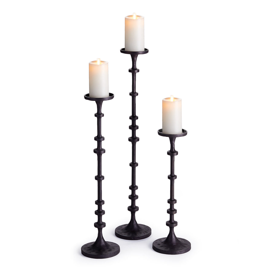 ABACUS CANDLE STANDS, SET OF 3 - Black Bronze