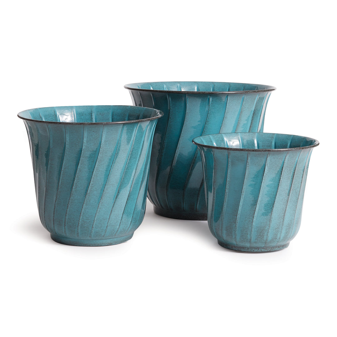 LEILANI POTS, SET OF 3 -  Teal