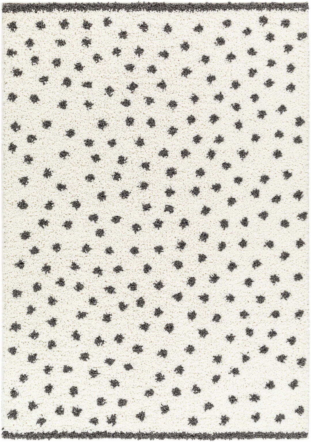 Chaia Dotted Black & White Plush Rug