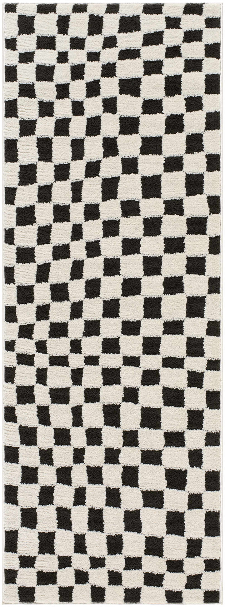 Lajos Black & White Checkered Area Rug