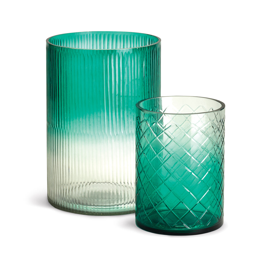 AURORA HURRICANES 10" & 7", SET OF 2 - Green Ombre