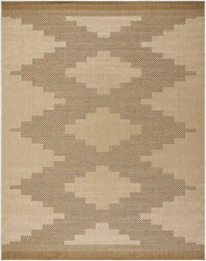 Beige and brown patterned rug with geometric design

Colum Flatweave Faux Jute Rug