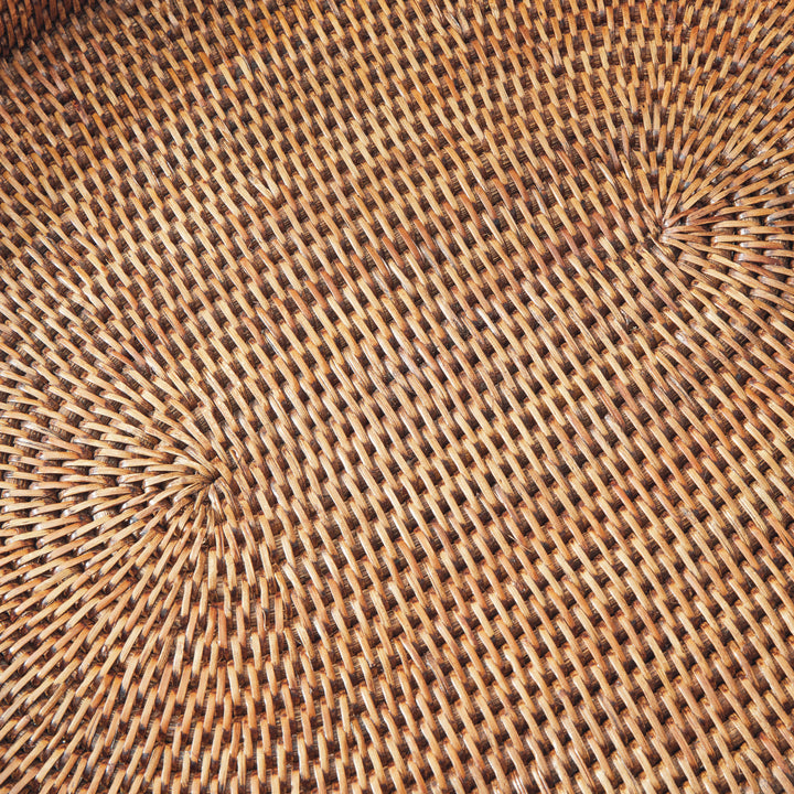 BURMA RATTAN OVAL SERVING TRAYS, SET OF 3 - Warm Brown