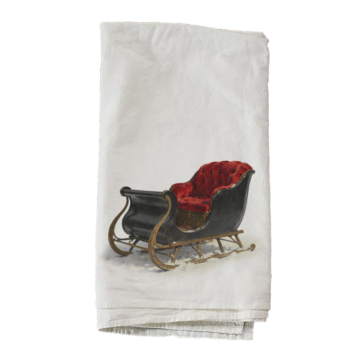 Black Sleigh With Velvet Towel