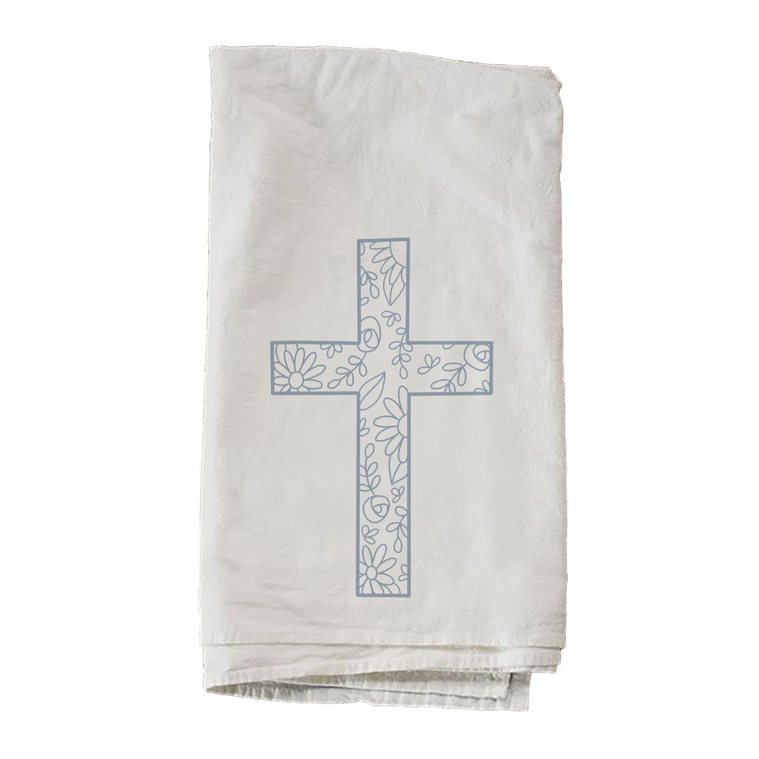 Floral Cross By Brooke Nicole Designs Towel