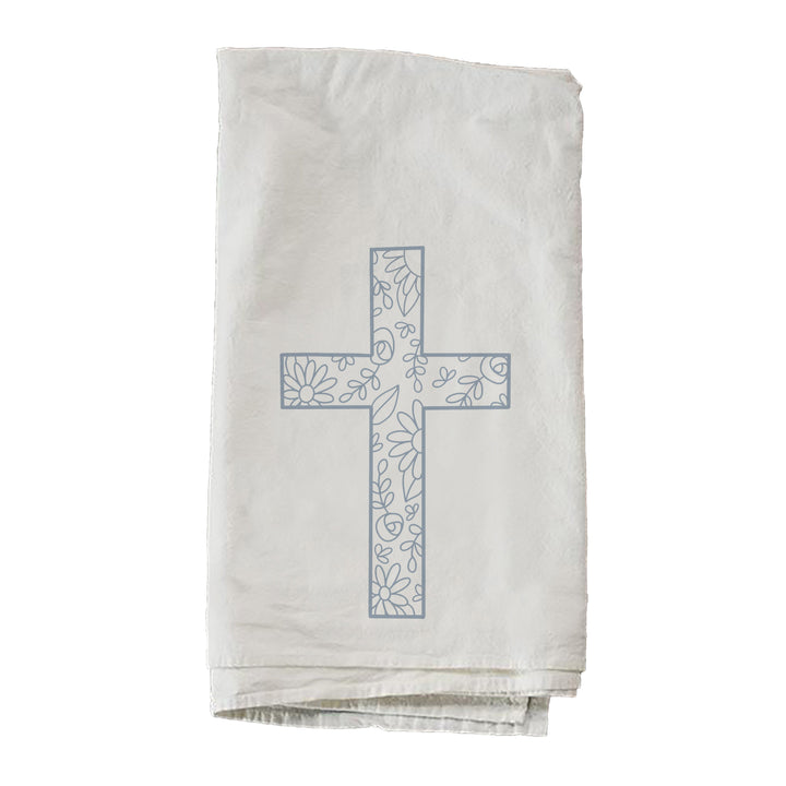 Floral Cross By Brooke Nicole Designs Towel