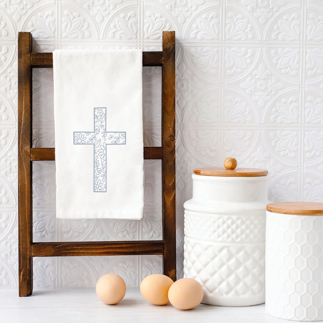 Floral Cross By Brooke Nicole Designs Towel