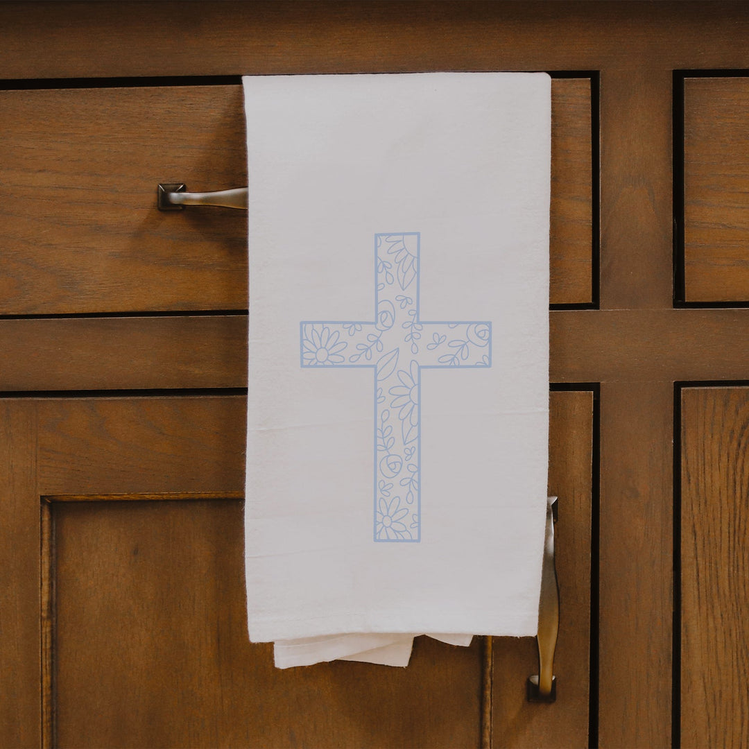 Floral Cross By Brooke Nicole Designs Towel