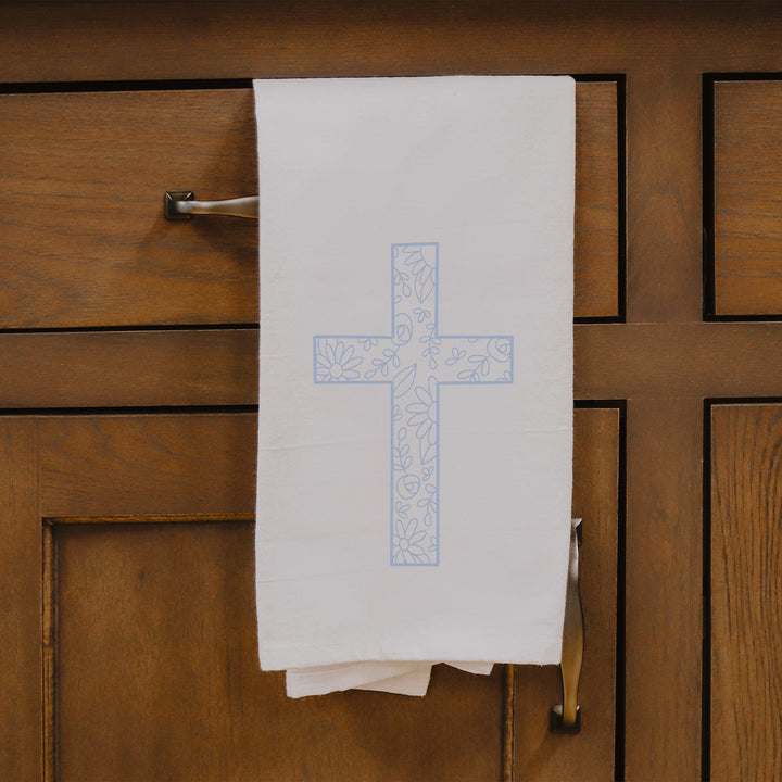 Floral Cross By Brooke Nicole Designs Towel