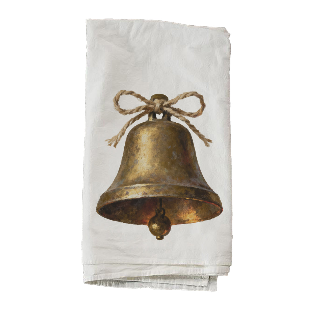 Hanging Gold Bell With Twine Towel