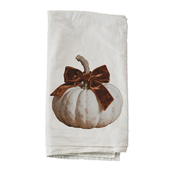 Pumpkin With Velvet Bow Towel