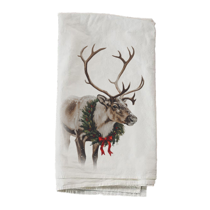 Reindeer With Wreath Towel