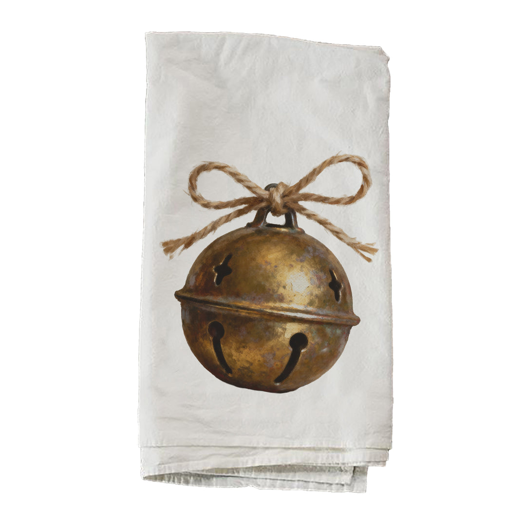 Round Gold Bell With Twine Towel