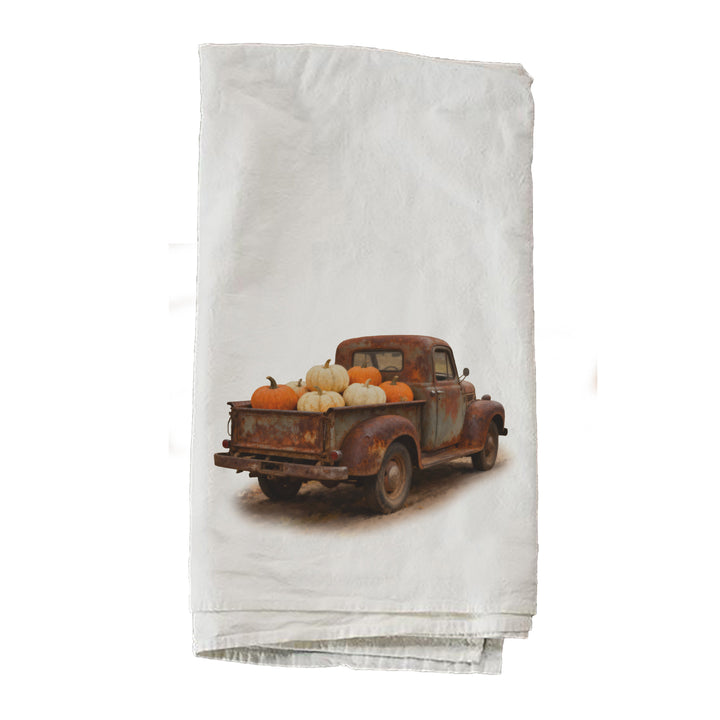 Rustic Truck With Pumpkins Towel