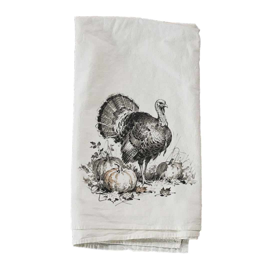Turkey With Pumpkins Towel