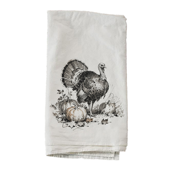 Turkey With Pumpkins Towel