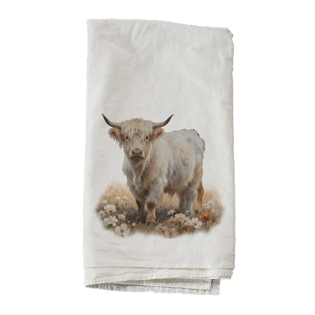 White Highland In Pasture Towel