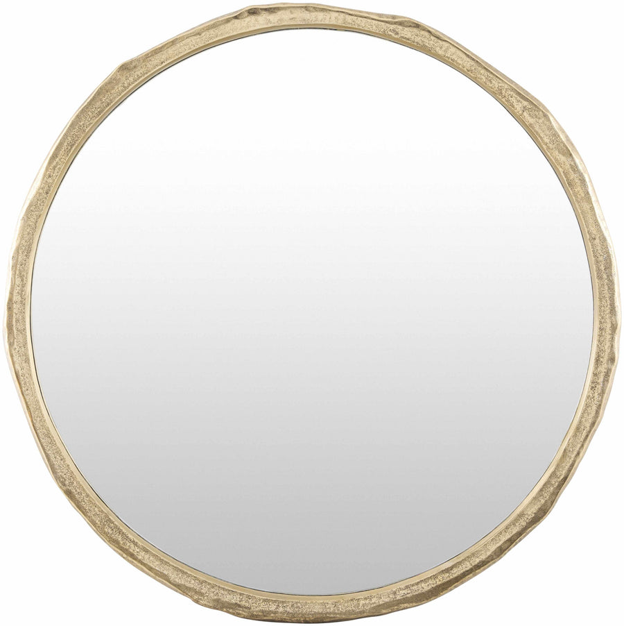 Round mirror with a gold frame on a white background

Vallelado Gold Accent Mirror