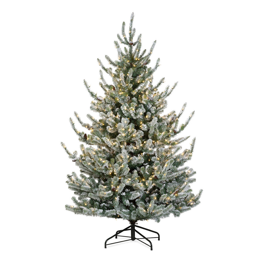 Park Hill Flocked Blue Spruce Tree, 7.5'