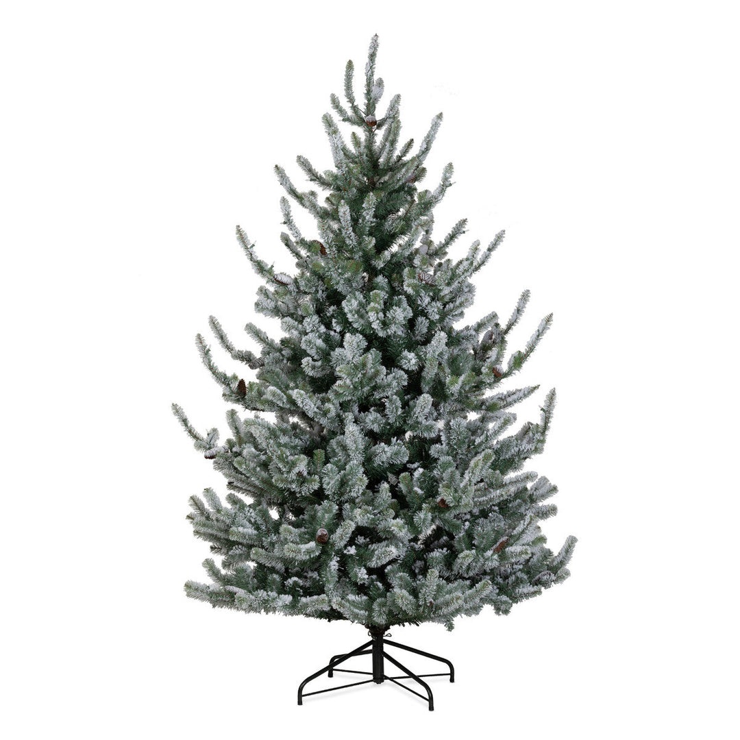 Park Hill Flocked Blue Spruce Tree, 7.5'