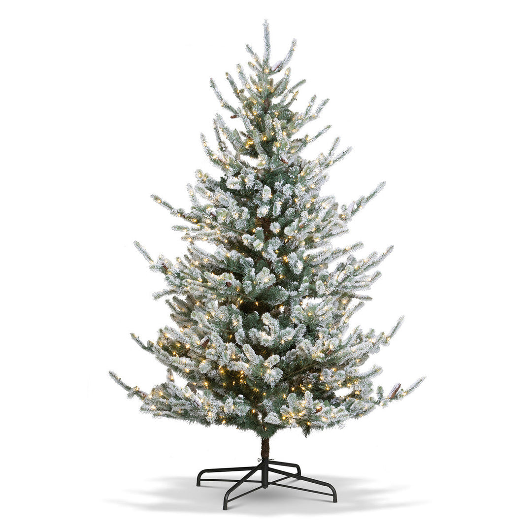 Park Hill Flocked Blue Spruce Tree, 9'